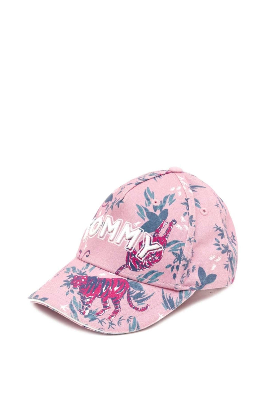 Tommy Hilfiger Girls Flower Print Cap / Kadın Şapka Pink