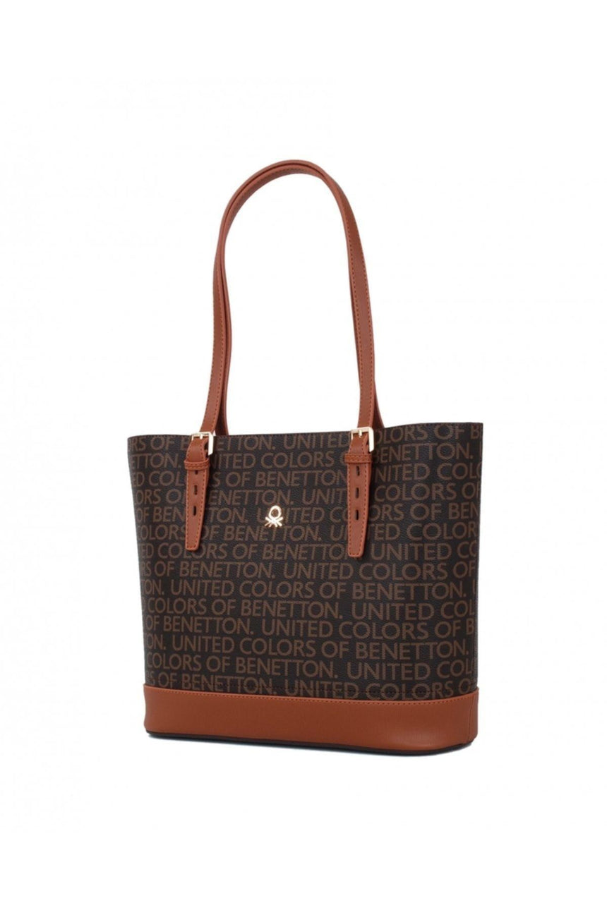 Benetton Mono Kemer Kulplu Kadın Kol Çantası Kahve - Taba