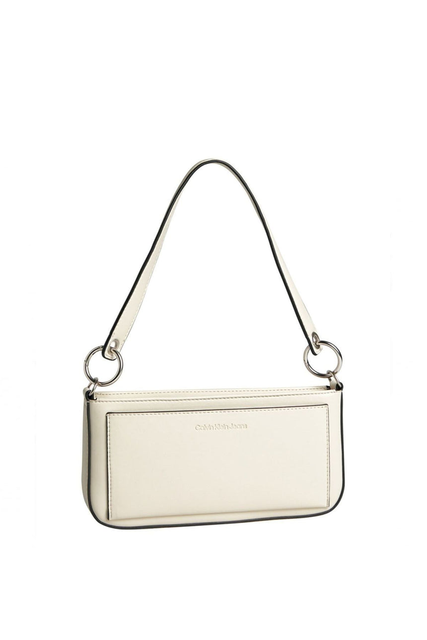 Calvin Klein Kadın Oymalı Monogram Çapraz Çanta White