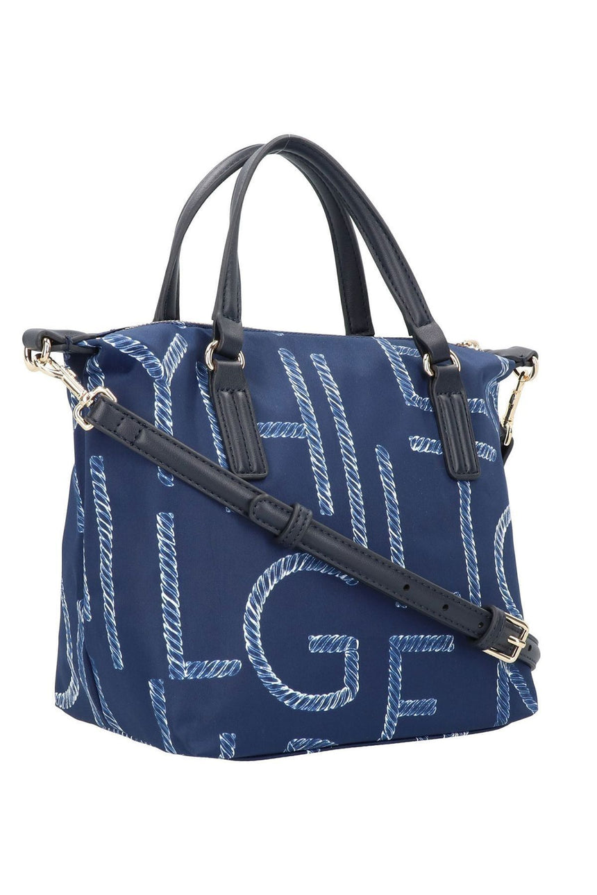 Tommy Hlifiger Poppy Small Tote Rope Kadın El Çantası White / Blue Mix
