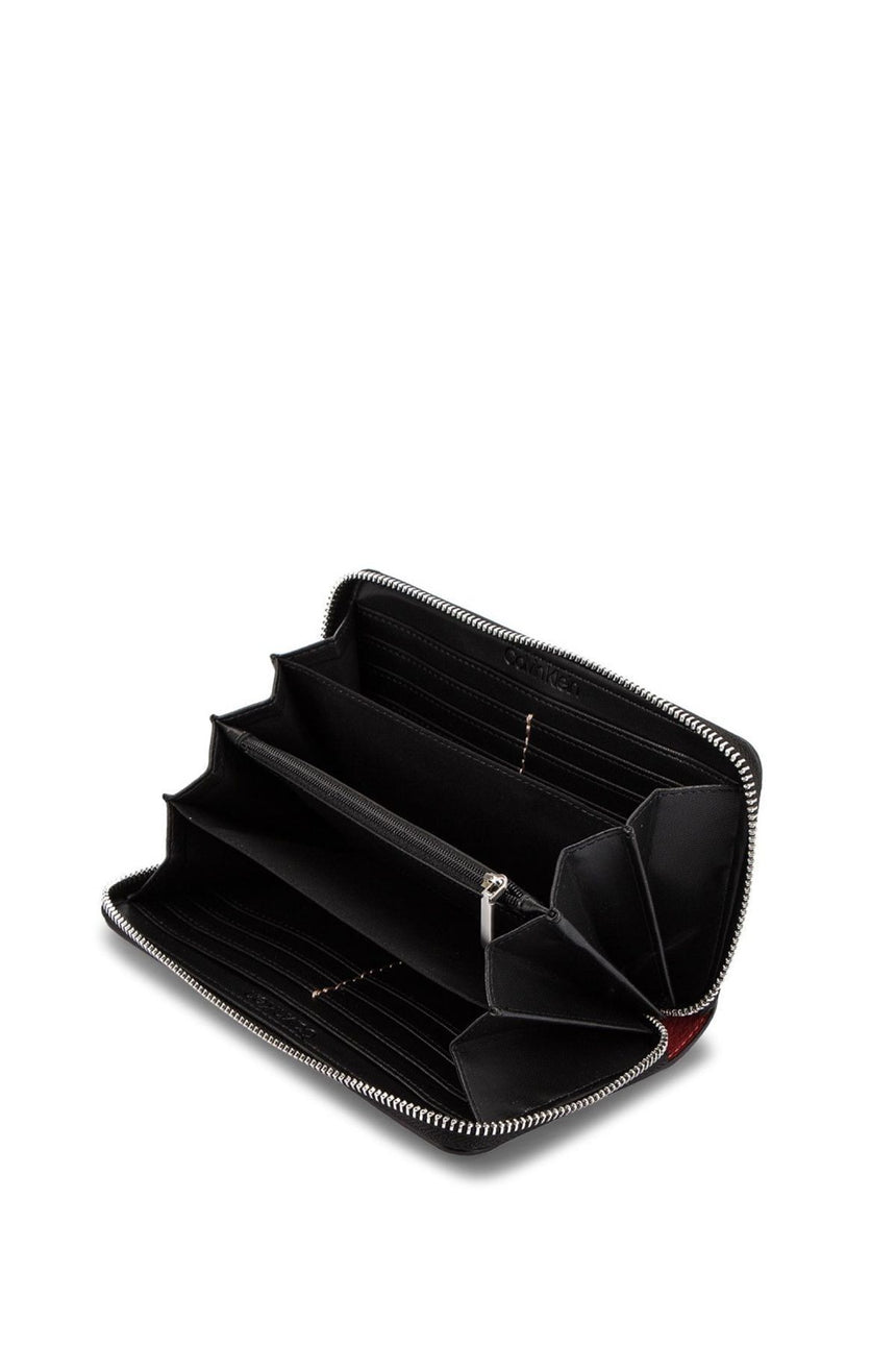 Calvin Klein Pop Touch Large Ziparound Kadın Cüzdanı Dark Red