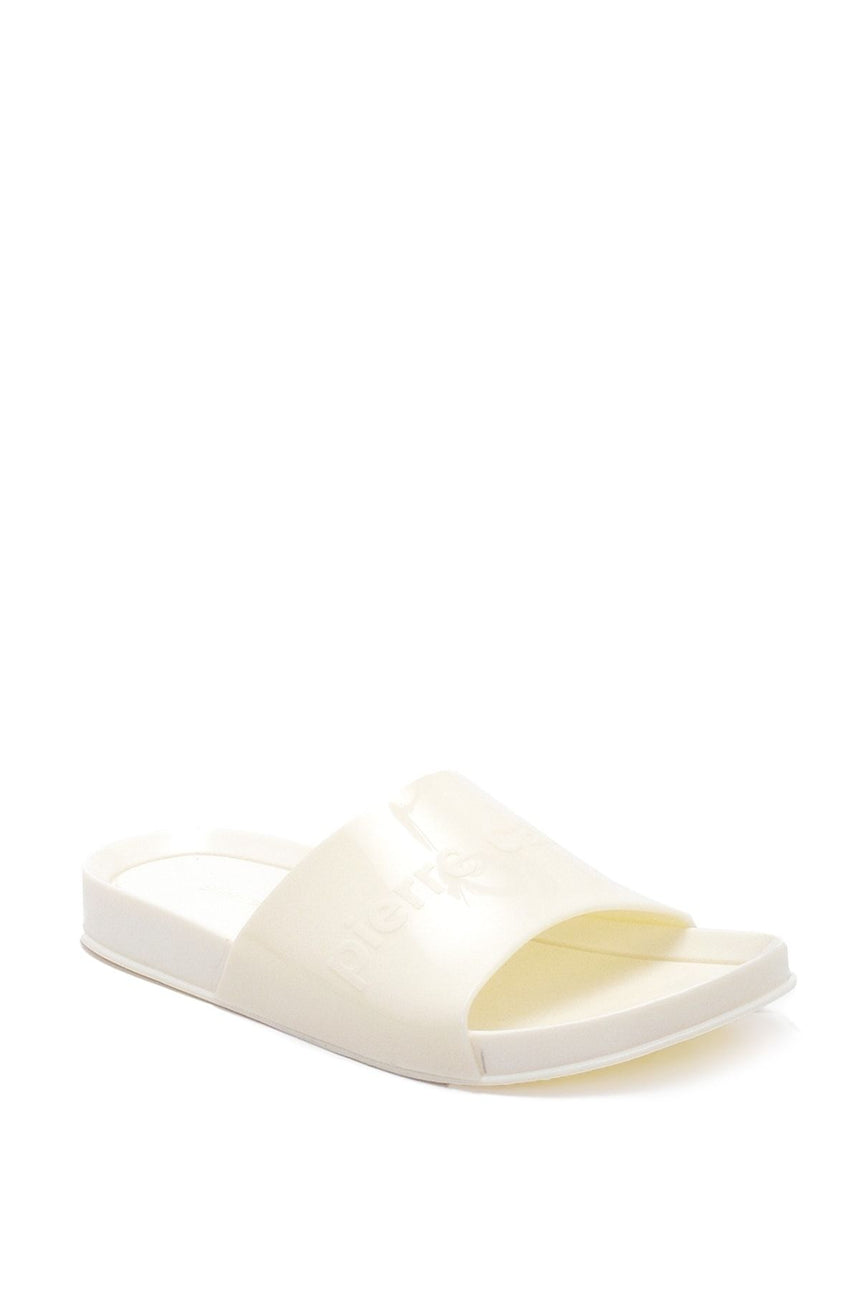 Pierre Cardin Kaydırmalı Kadın Terlik Beyaz