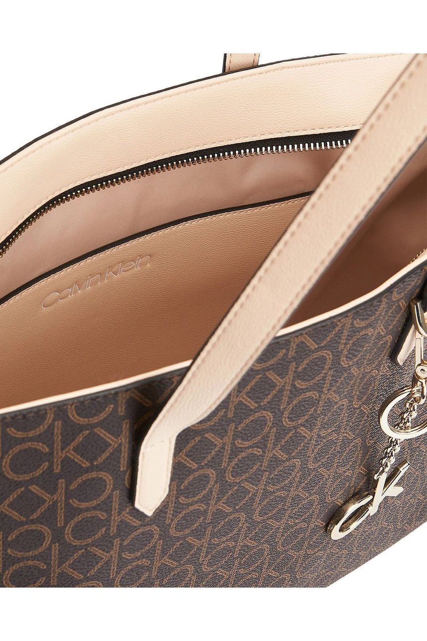 Calvin Klein Shopper Md Kadın Omuz Çantası Brown Mono Mix
