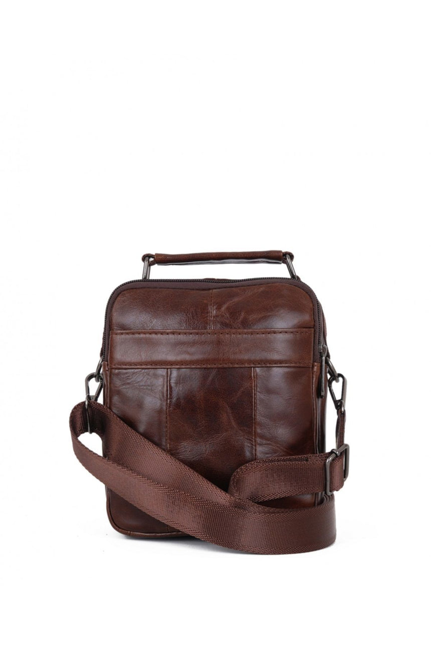 ÇÇS Çok Bölmeli Çapraz Askılı Erkek Çantası Brown