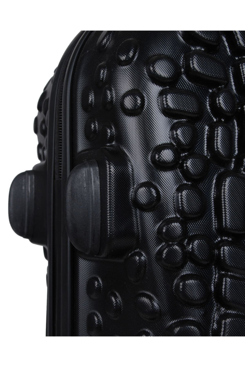 ÇÇS Kroko Kabartma Doku Orta Boy Valiz Siyah