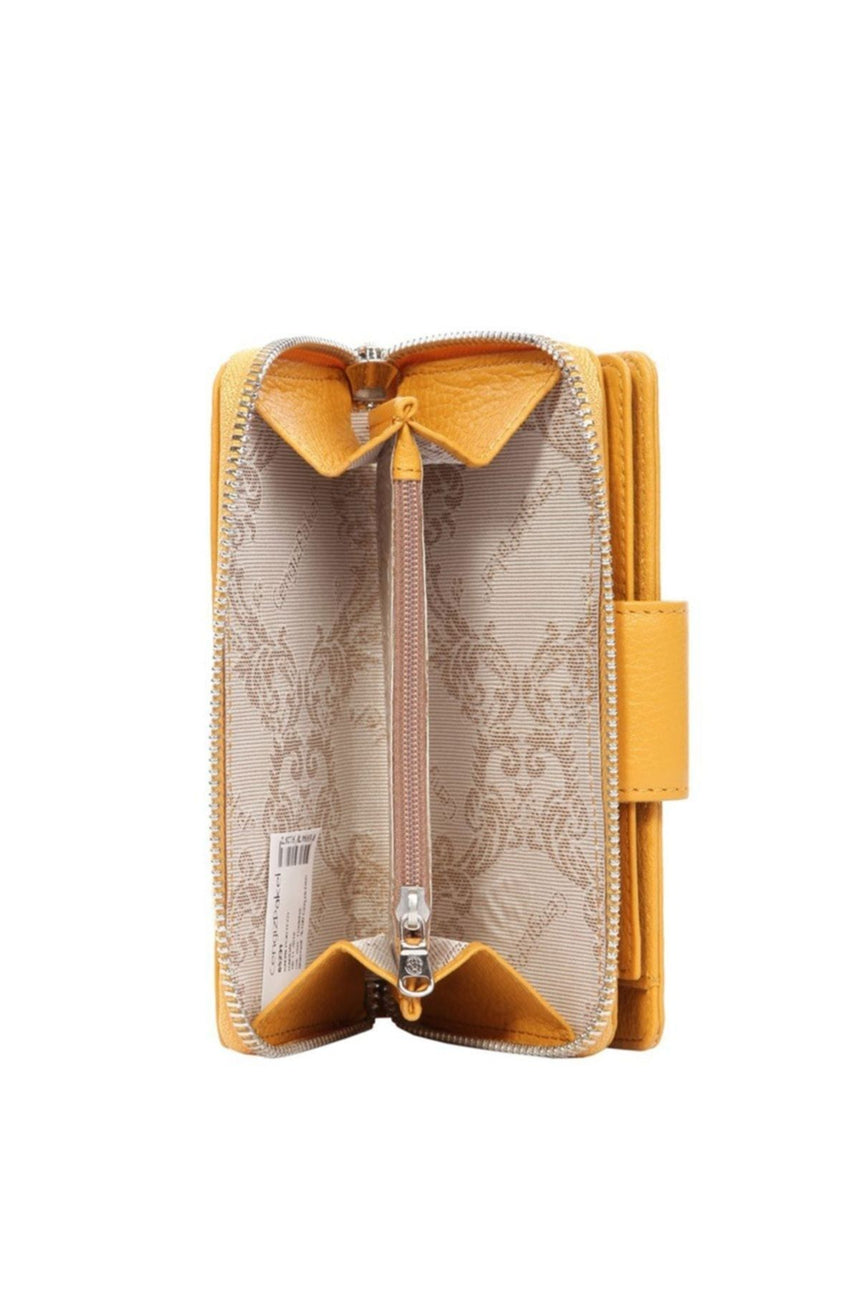 Cengiz Pakel Çok Gözlü Kadın Cüzdanı Hardal