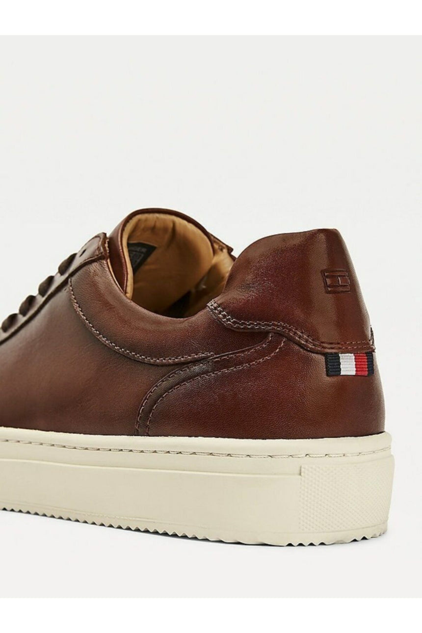 Tommy Hilfiger Premium Leather Cups Erkek Sneakers Natural - Cognac