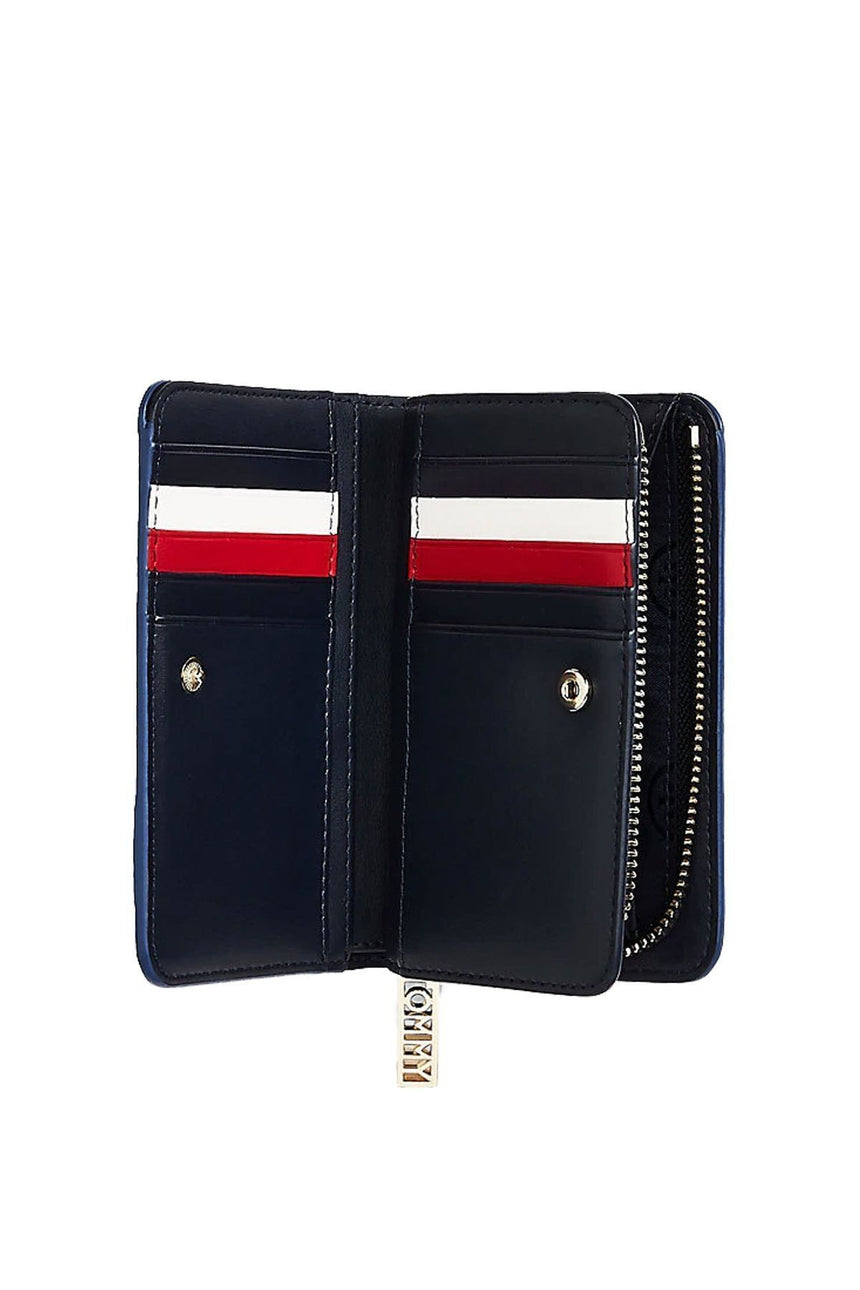 Tommy Hilfiger Iconic Tommy Med Half Za Mono Kadın Cüzdanı Blue Ink
