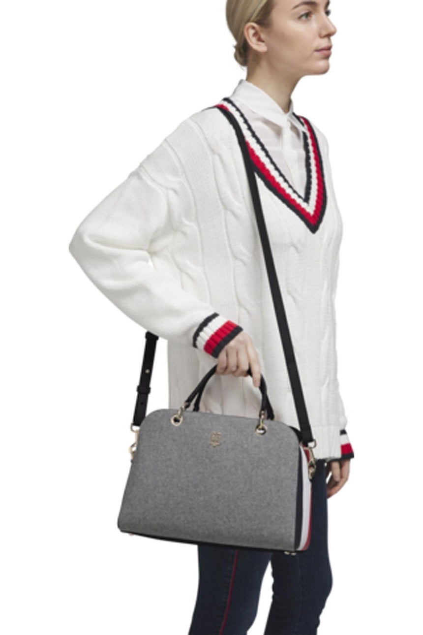 Tommy Hilfiger Th Essence Duffle Melton Kadın El Çantası Concrete Grey