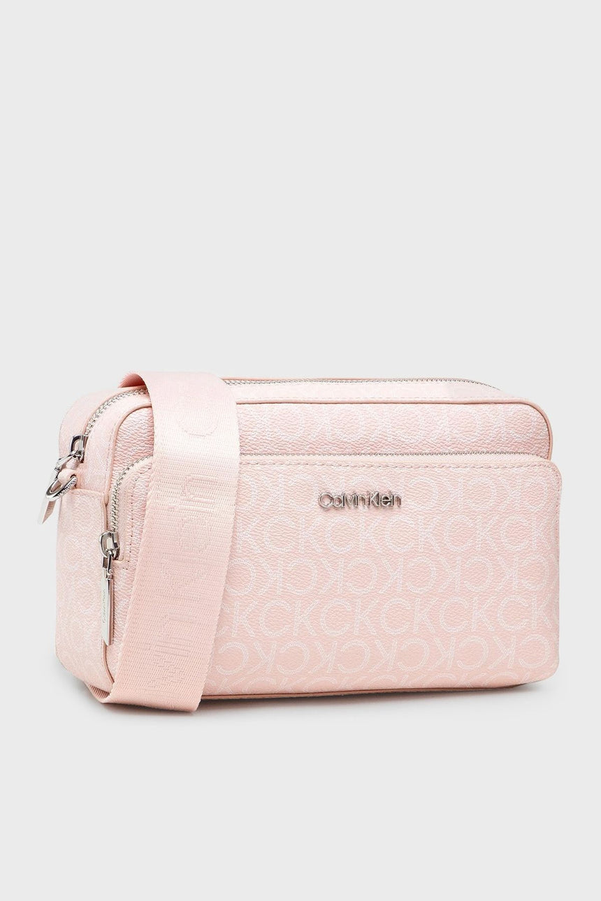 Calvin Klein Ck Must Camera Bag W/Pkt Lg Mono Kadın Çapraz Çanta Spring Rose Mono