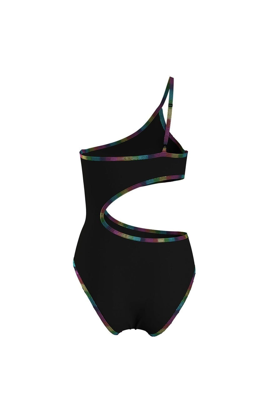 Calvin Klein Kadın Tek Omuz Bel Dekolteli Mayo Pvh Black