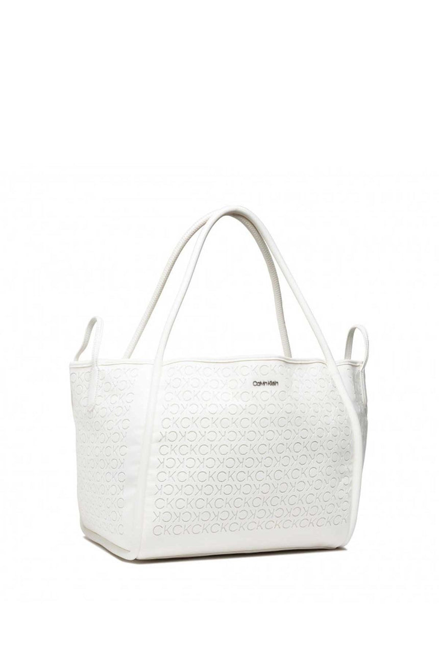 Calvin Klein Calvin Resort Carry All Bag Mesh Kadın Omuz Çantası Ck White