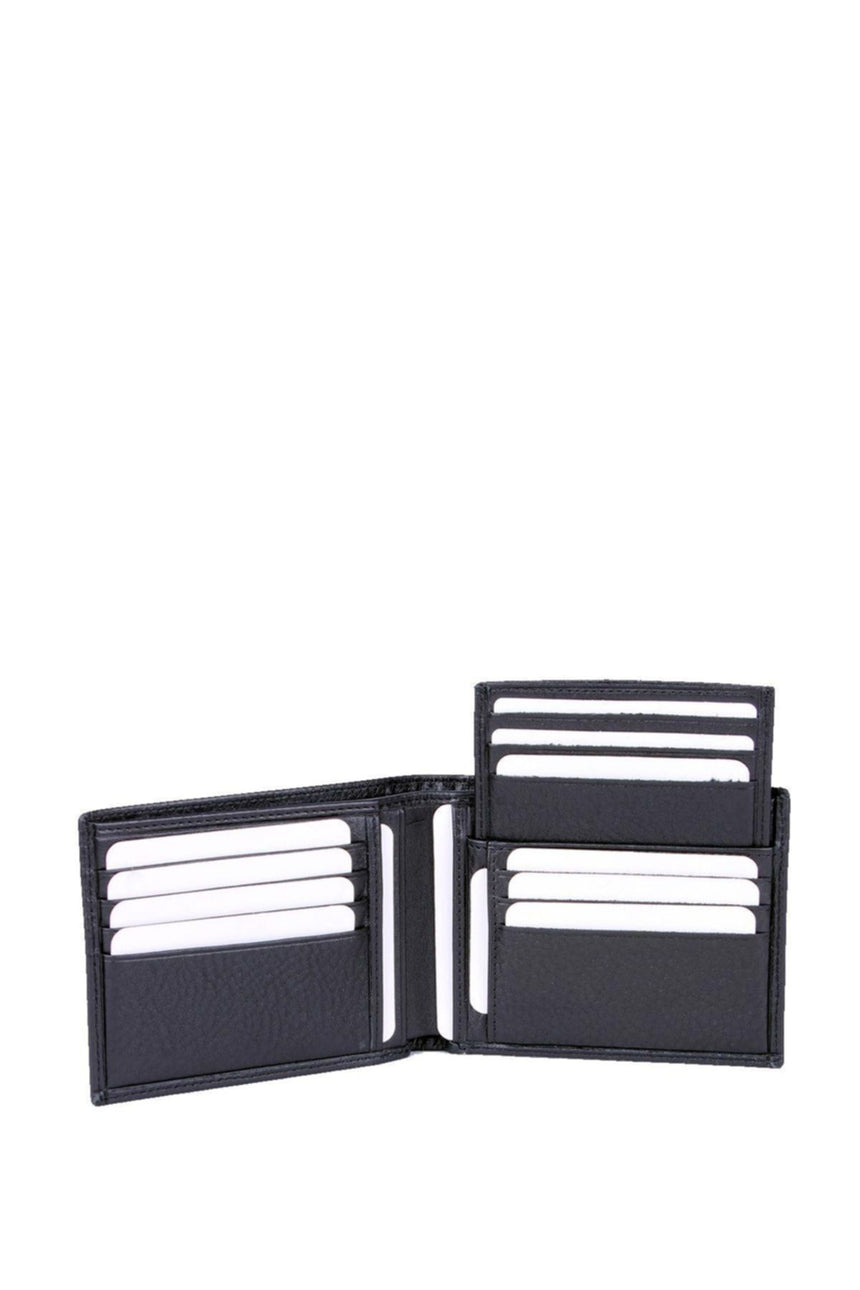Grande Çıkarılabilir Kartlıklı Ve Dış Cepli Erkek El Portföyü Siyah