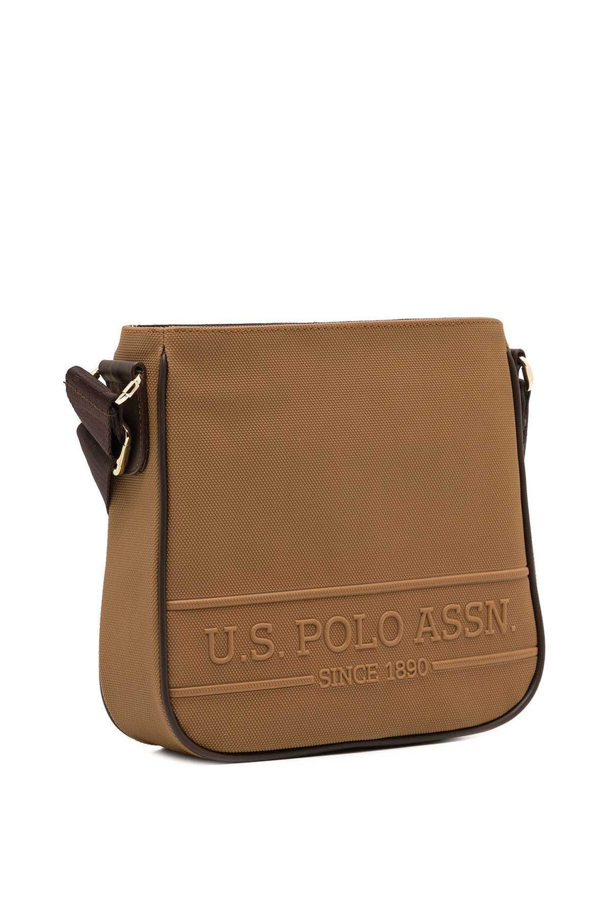 U.s Polo Assn Kabartma İkonik Logo Baskılı Çapraz Askılı Çanta Kahve - Sütlü Kahve