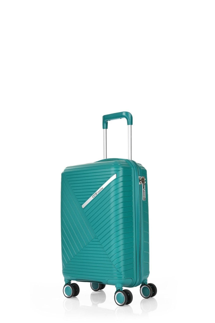 ÇÇS Diagonal Çizgili 55 cm Kabin Boy Valiz Turkuaz