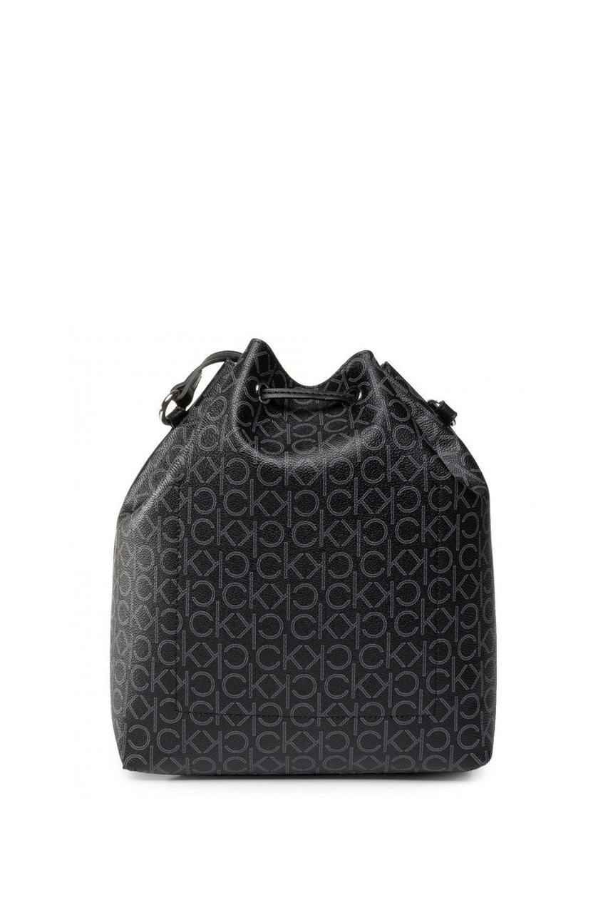 Calvin Klein Mono Drawstring Md Kadın Kol Çantası Black Mono