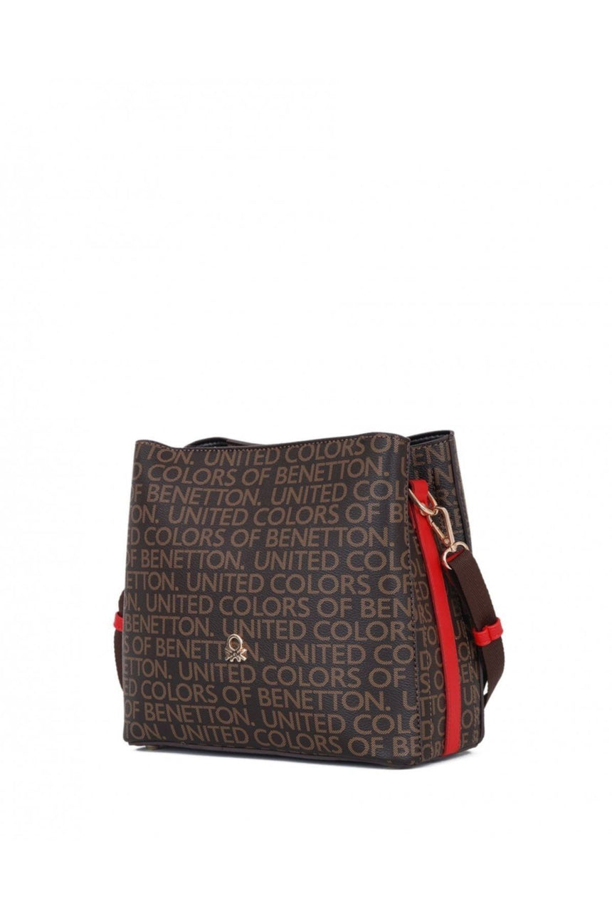 Benetton Mono Çapraz Askılı Kadın Çantası Kahve - Kırmızı