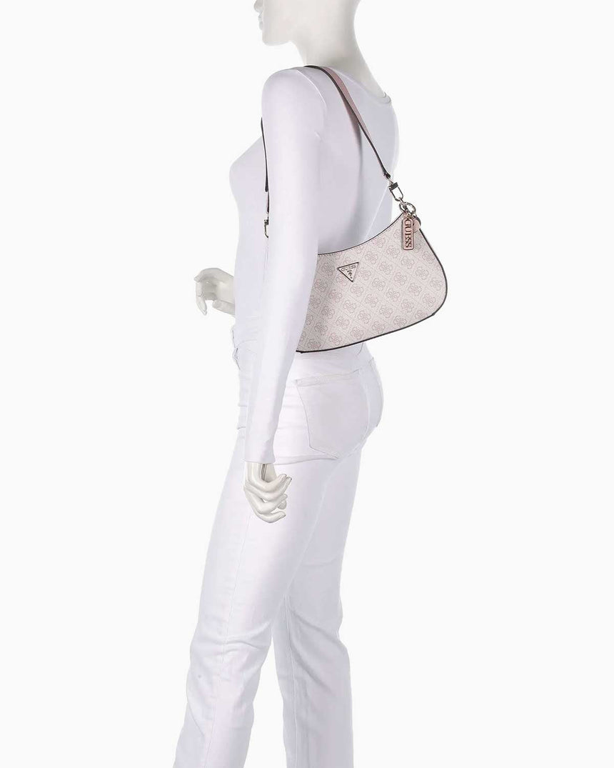 Guess Noelle Top Zip Shoulder Bag Kadın Omuz Çantası Orchid Logo