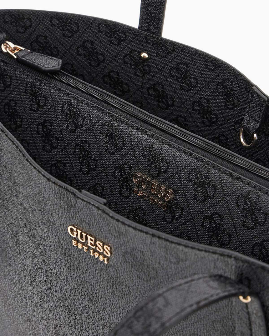 Guess Brenton Kadın Tote Omuz Çantası Coal Logo