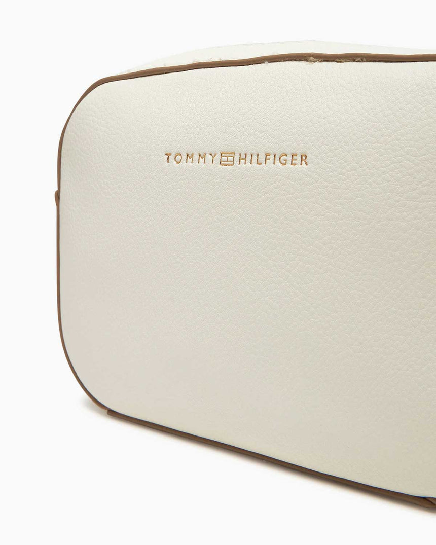 Tommy Hilfiger Logo Bantlo Kadın Kamera Çantası Ivory Petal