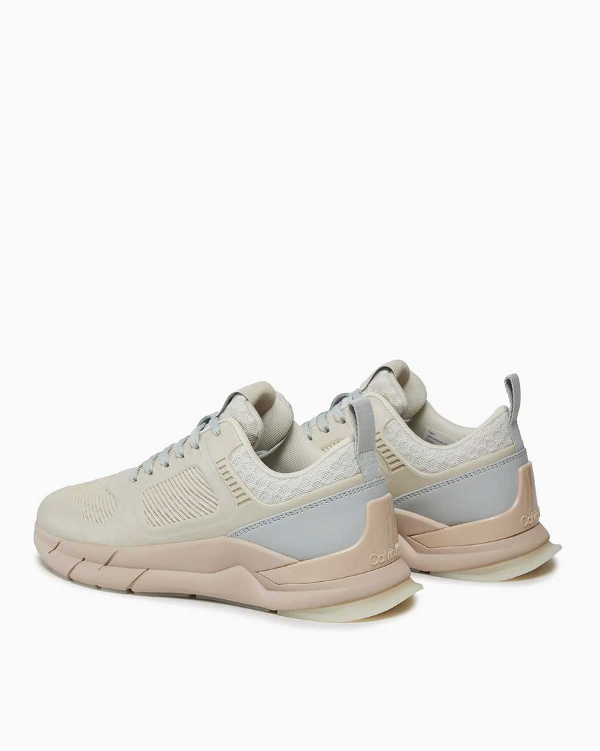 Calvin Klein Lace Up Runner - Caged Kadın Sneaker Dk Ecru/Pearl Grey