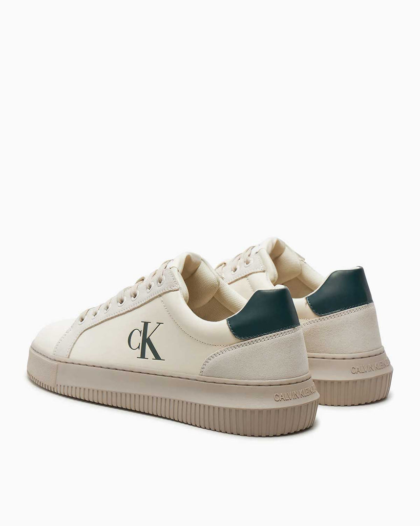 Calvin Klein Jeans Chunky Cupsole Authentic Sneaker Creamy White/Eggshell/Green