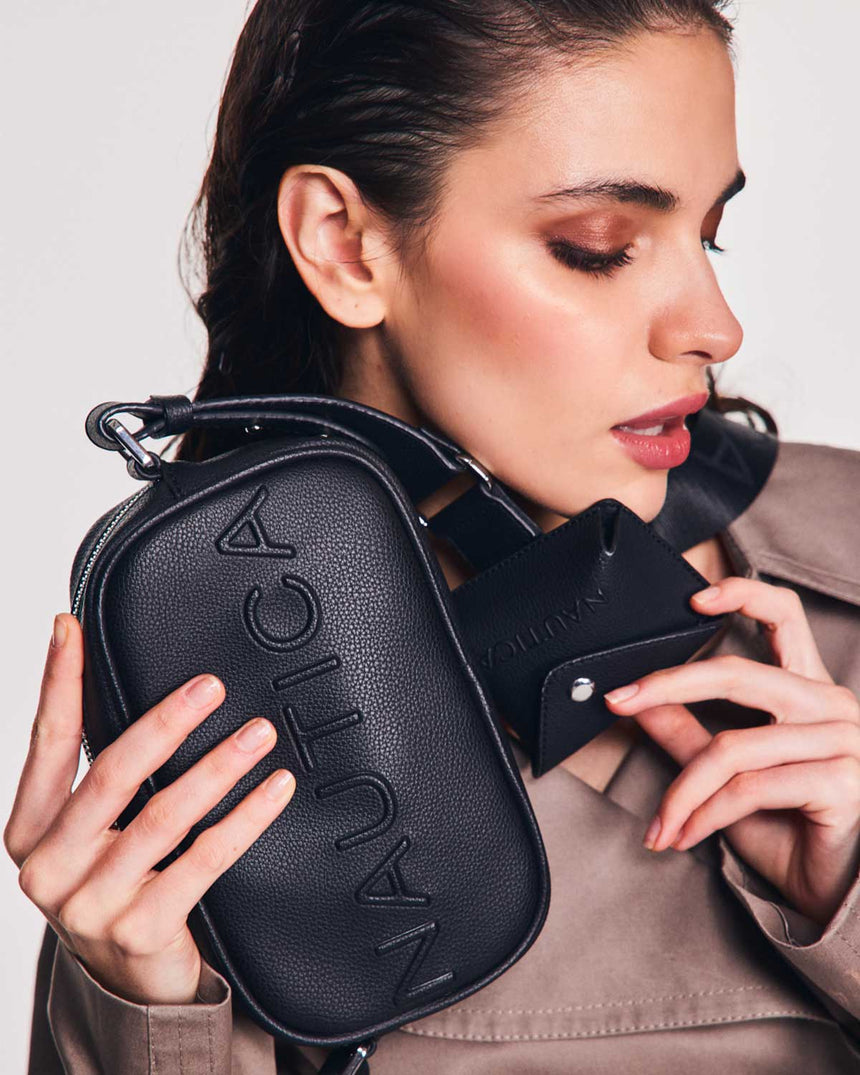 Nautica Mini Cüzdan Detaylı Çapraz Askılı Çanta Siyah