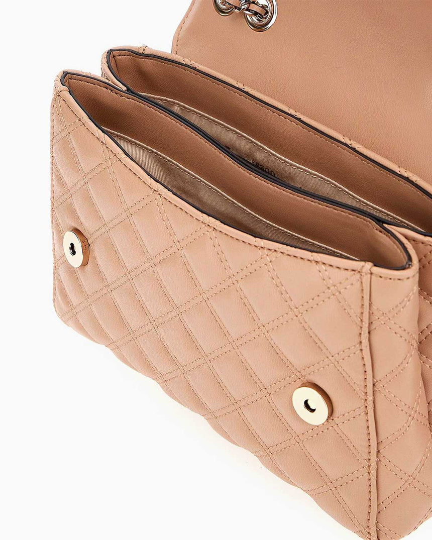 Guess Giully Compartment Zincir Detaylı Omuz Çantası Beige