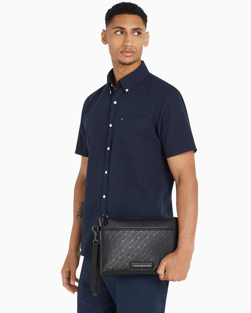 Tommy Hilfiger Monogram Pouch Portföy Çantası Black