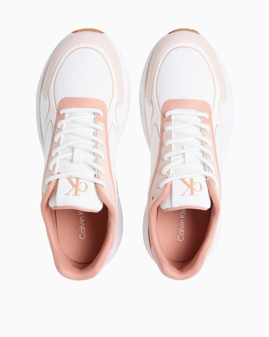 Calvin Klein Retro Tennis Sneaker Bright White/Dusty Coral/W Pink