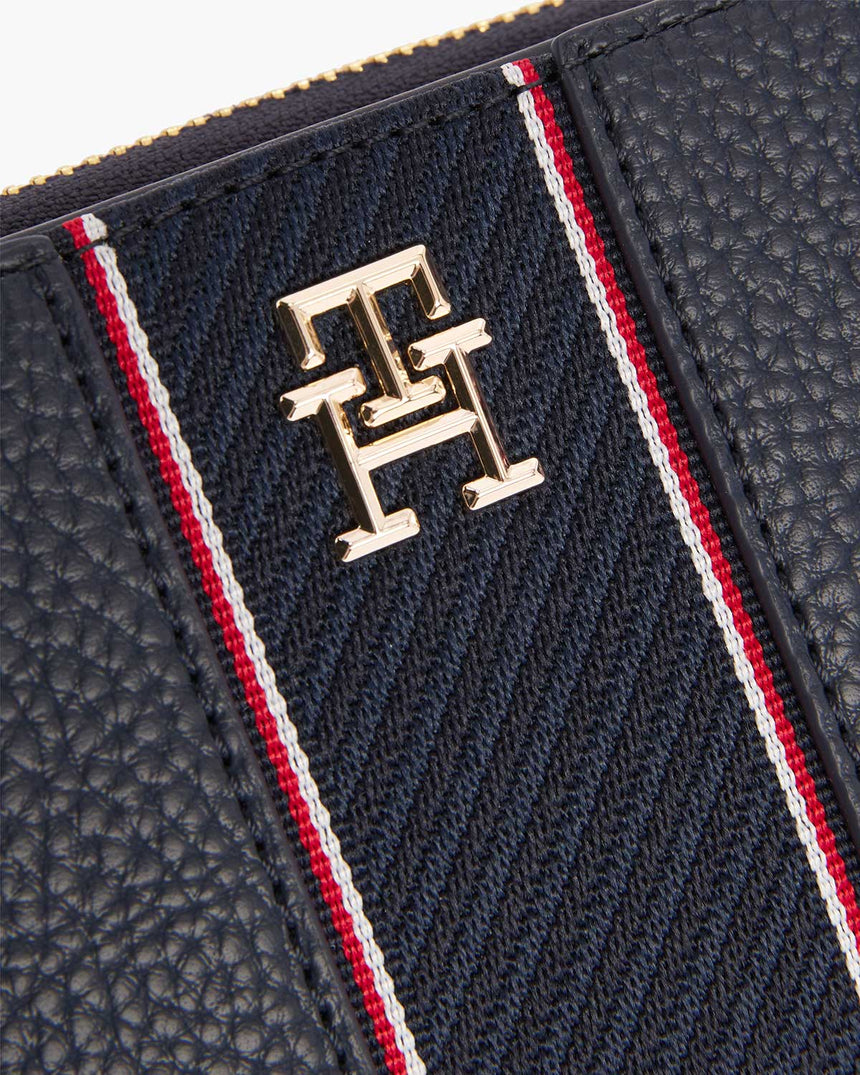 Tommy Hilfiger Legacy Şeritli Medium Cüzdan Space Blue