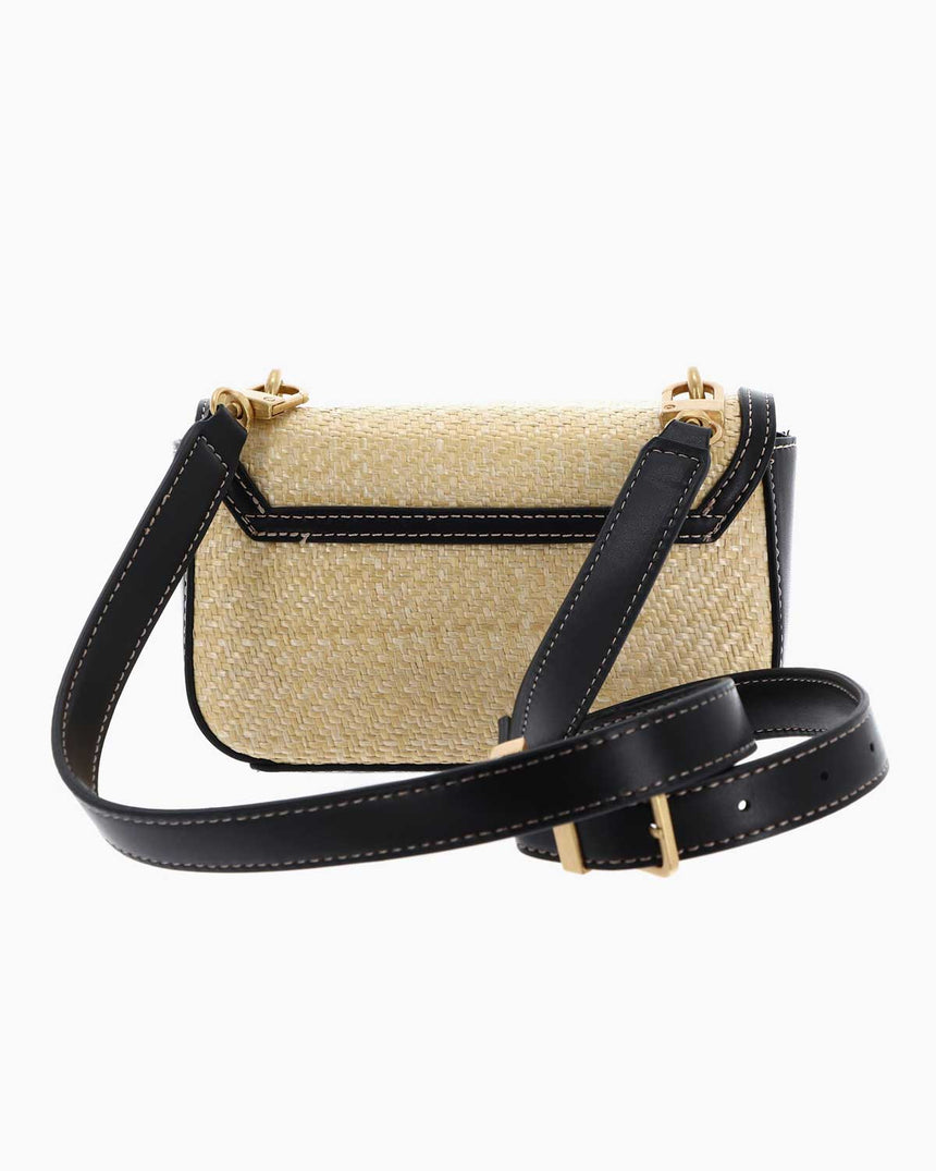Guess Status Mini Çapraz Askılı Hasır Çanta Natural - Black