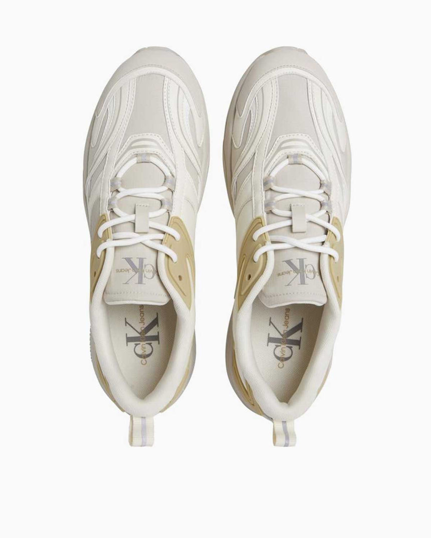 Calvin Klein Tennis Lace Up Logolu Sneakers Creamy White/Eggshell/Khaki