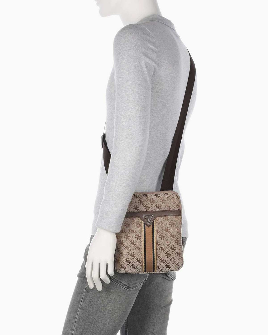 Guess Milano Monogram Çapraz Askılı Çanta Beige / Brown