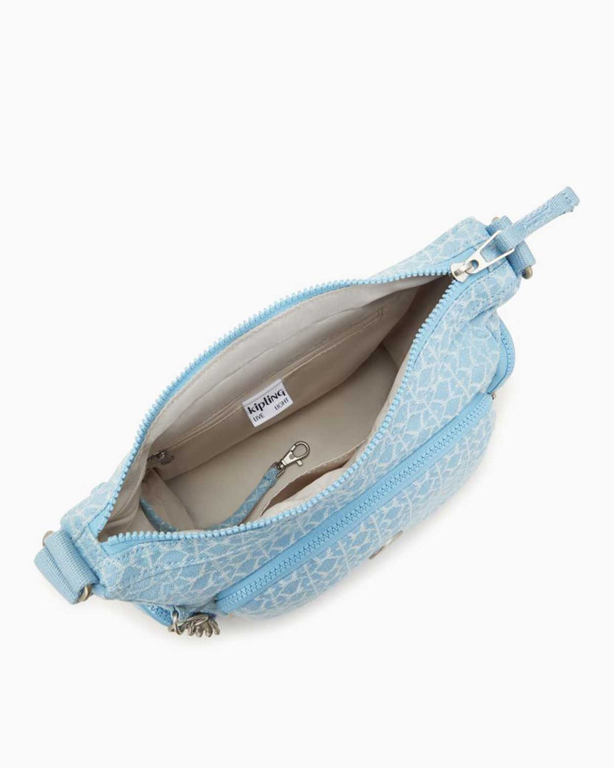 Kipling Gabbie S Denim Love Omuz Çantası Light Denim JQ
