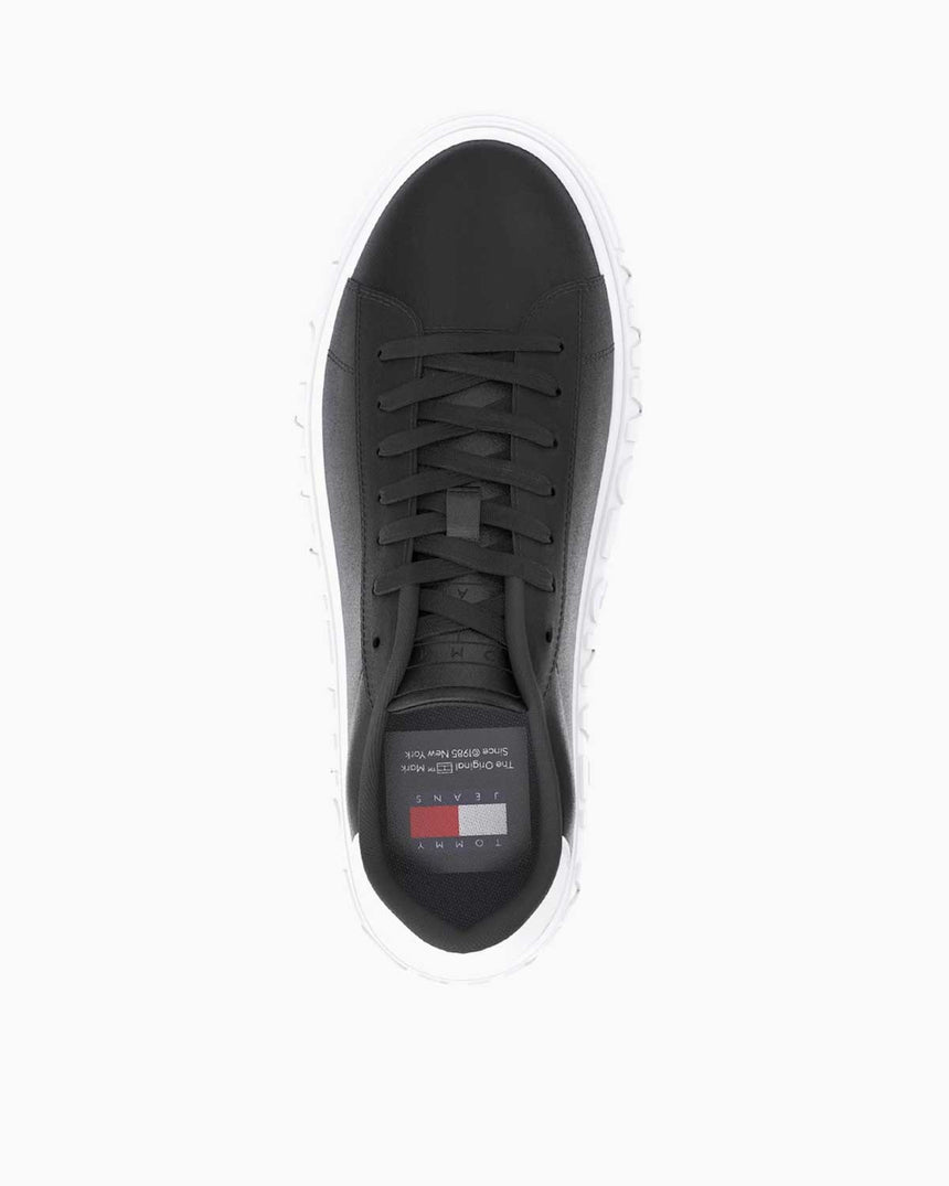 Tommy Hilfiger Leather Cupsole Low Top Sneakers Black