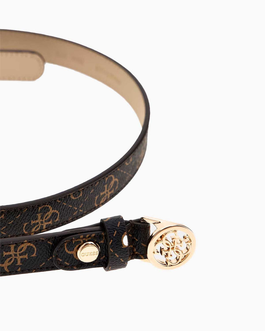 Guess Noelle Monogram Belts Kemer Brown Logo