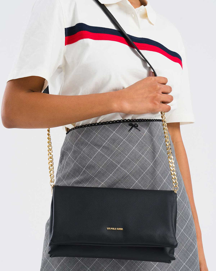 Us Polo Assn Zincir Detaylı Çapraz Askılı Çanta Siyah