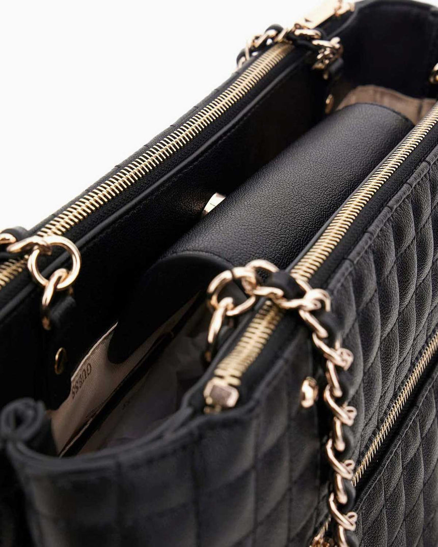 Guess Nadira Kapitoneli Kadın Shopper Çanta Black