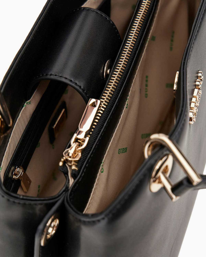 Guess Eco Evanie Handle Flap Zincir Detaylı Omuz Çantası Black