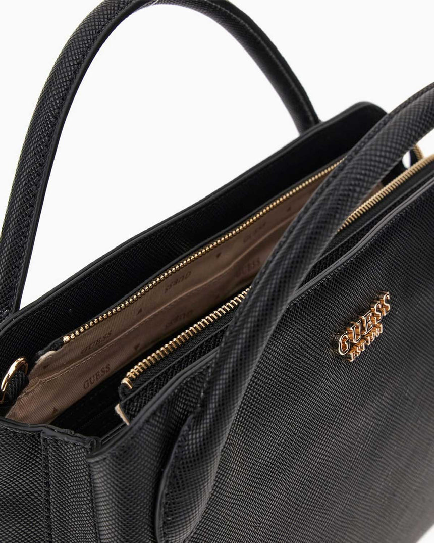 Guess Fedana Elite Satchel Logolu El Çantası Black
