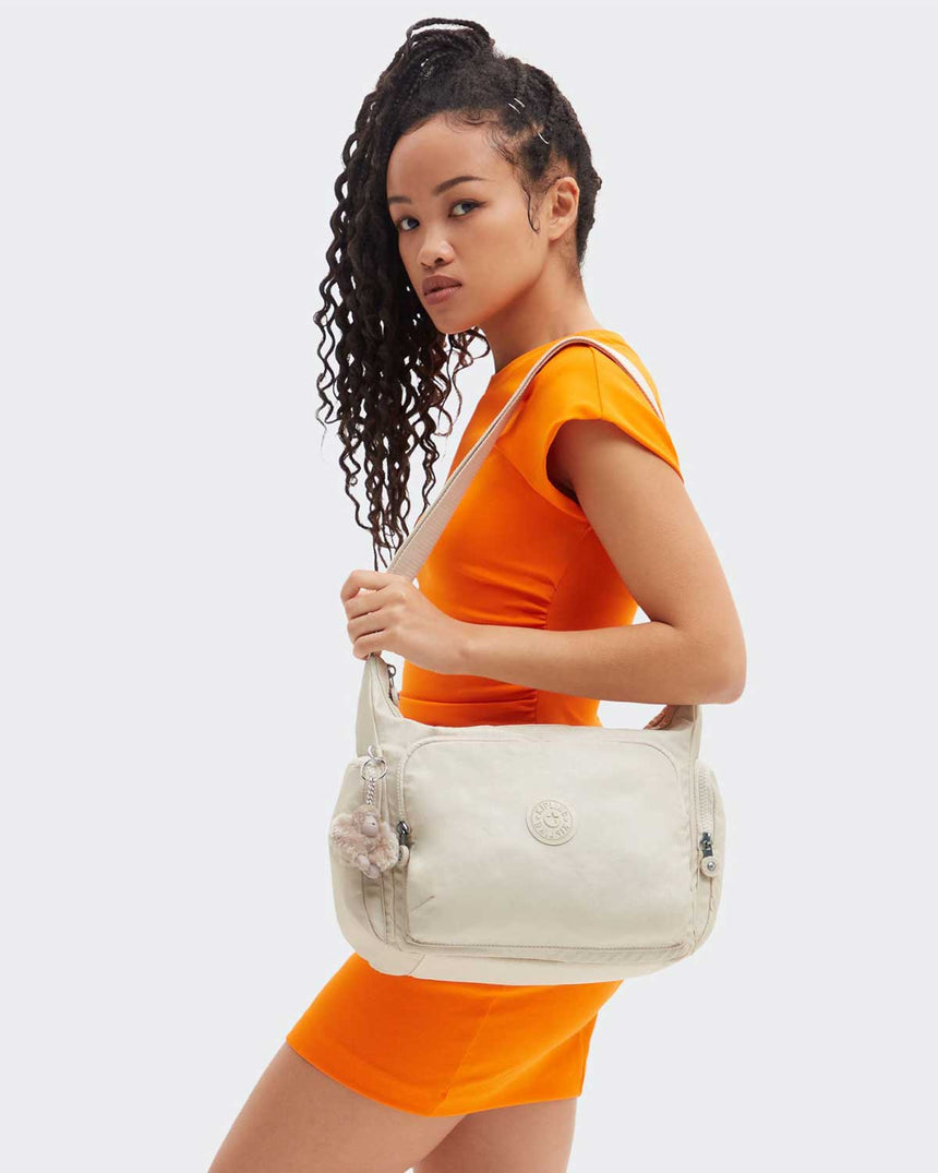Kipling Gabbie Basic Plus Çarpaz Askılı Çanta Beige Pearl