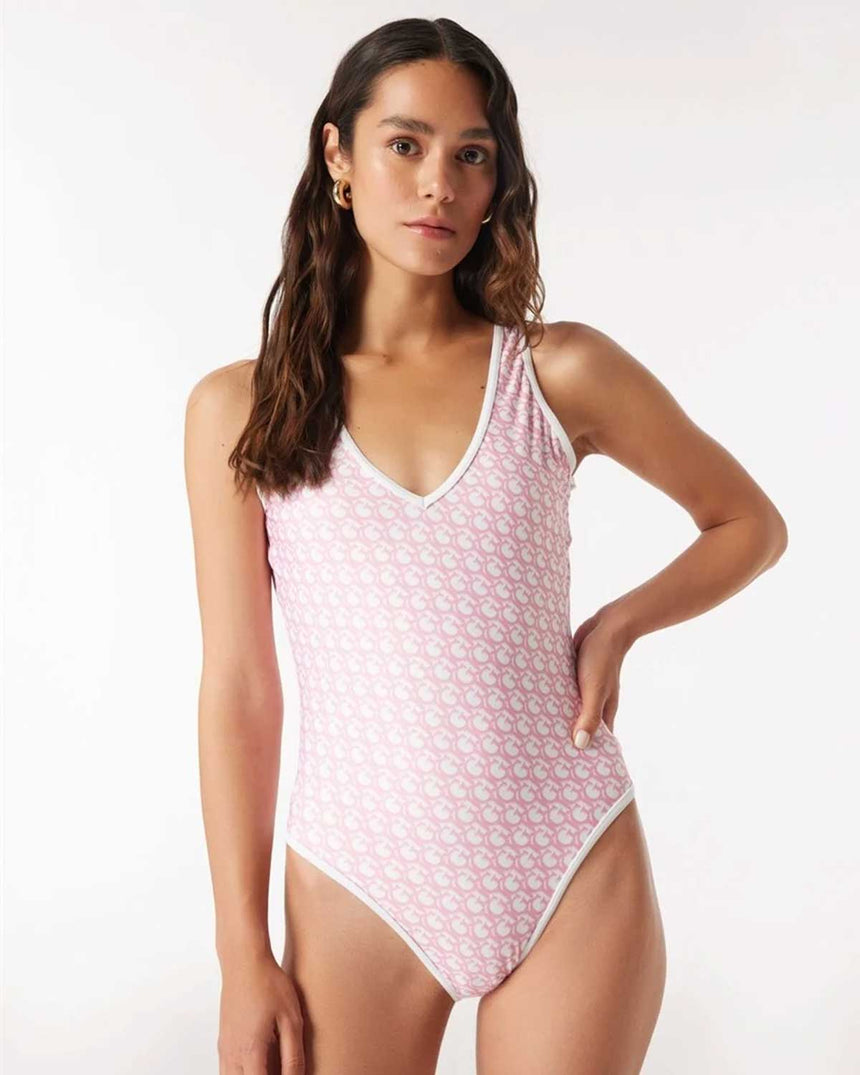 Guess One Piece Logolu Mayo Gj Double Layer Pink