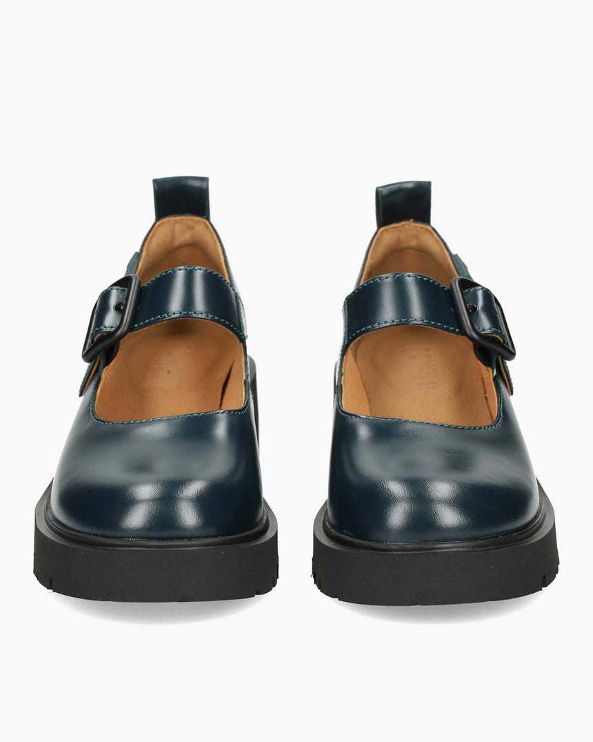 Camper Mary Jane Deri Ayakkabı Koyu Yeşil