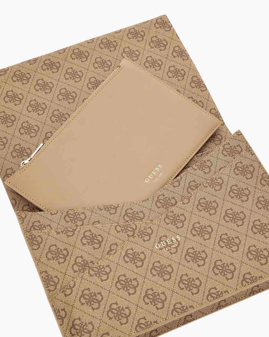 Guess Noreen Card Holder Portföy El Çantası Latte Logo