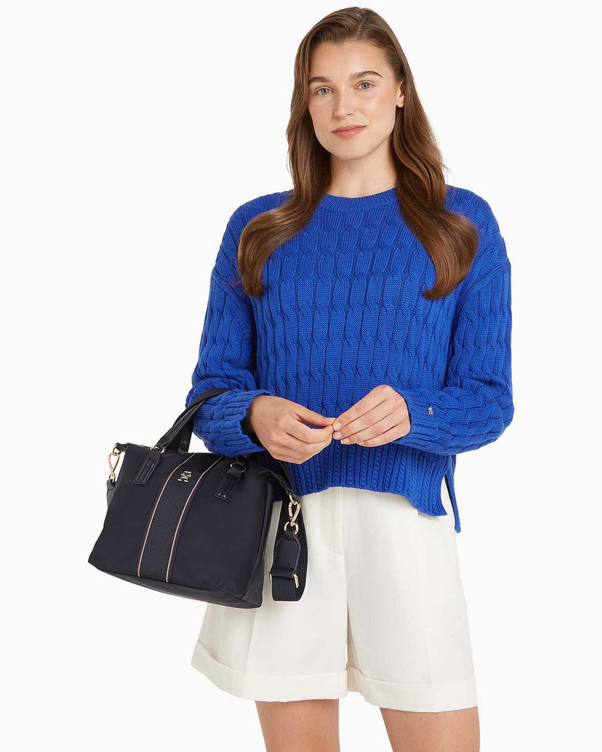Tommy Hilfiger Poppy Small Tote Corp El Çantası Space Blue Corp