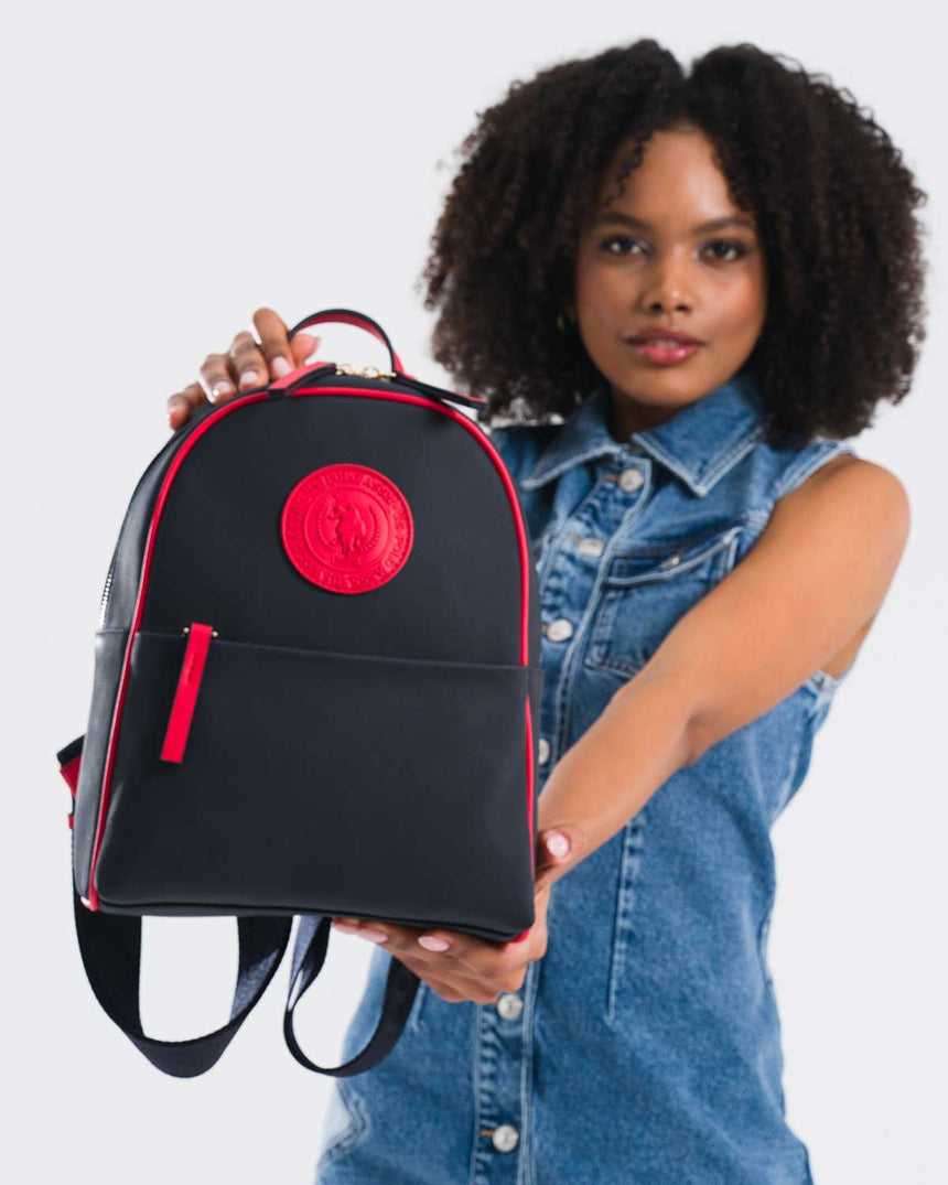 Us Polo Assn Fermuar Detaylı Sırt Çantası Lacivert - Kırmızı