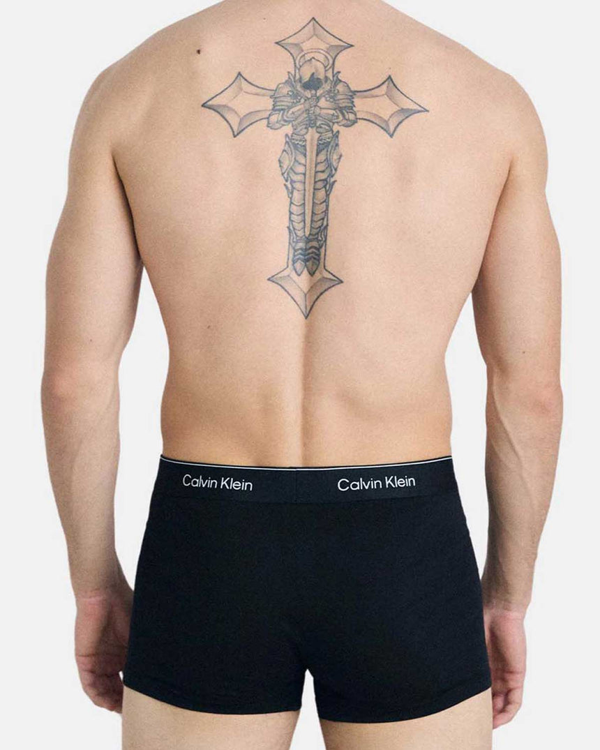 Calvin Klein Trunk 3P Underwear Bottoms Boxer Black W/ Dtm Wb