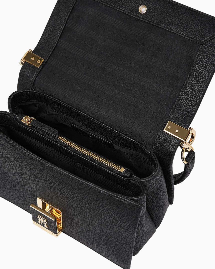 Tommy Hilfiger Logolu Çapraz Askılı Çanta Black