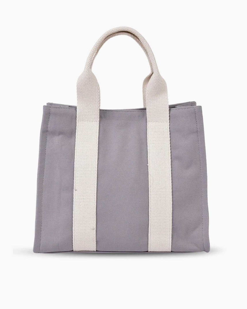Gap Şerit Detaylı Kanvas El Çantası Gri